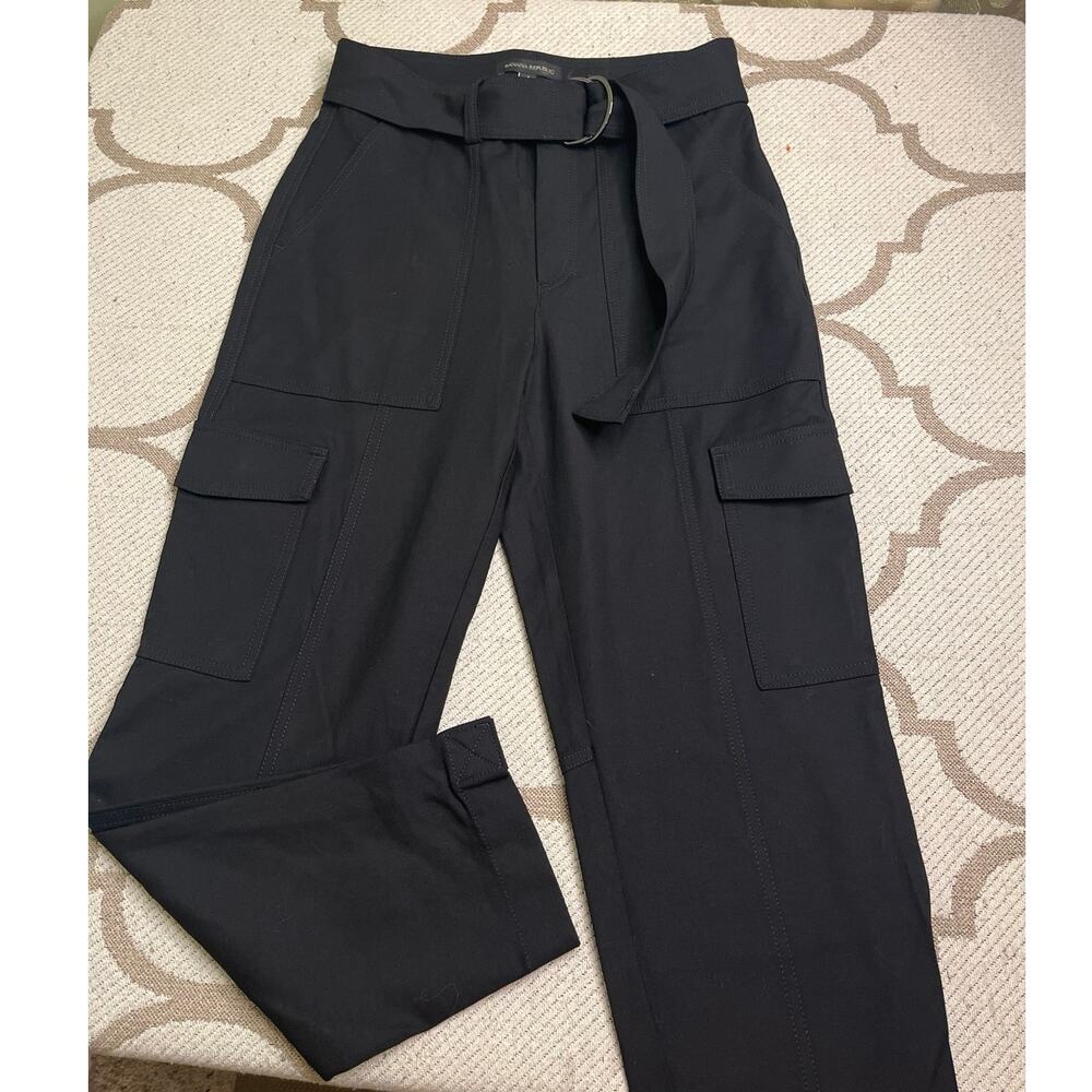 Banana Republic slim refined stretch cargo belted black pants, size 4 - Picture 11 of 14